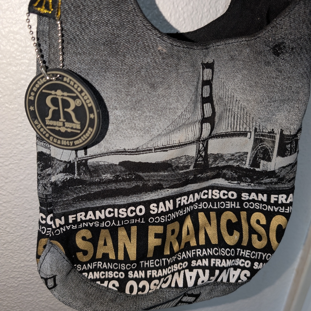 San Francisco Graphic Tote Bag with Gold Accents